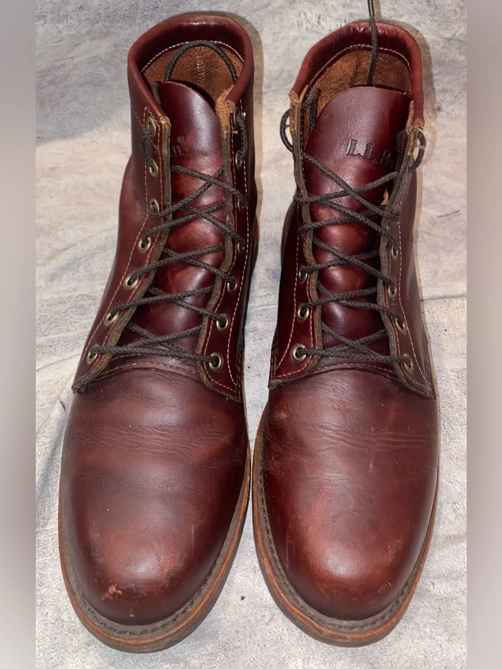LL Bean x Chippewa Katahdin Work Lace Up Service Boots 11 Oxblood Vintage Vibram
